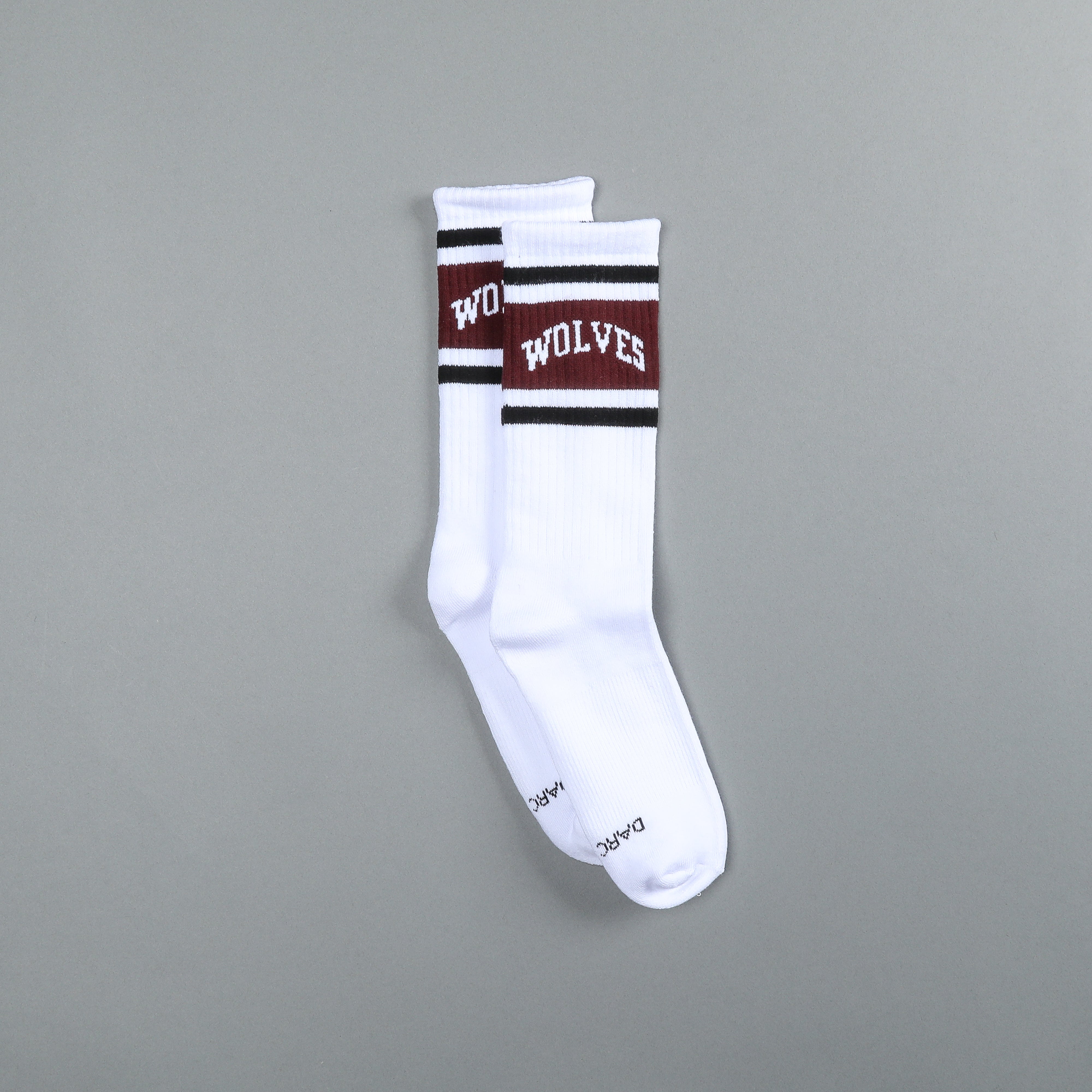 Loyalty Classic Socks in White/Black/Maroon