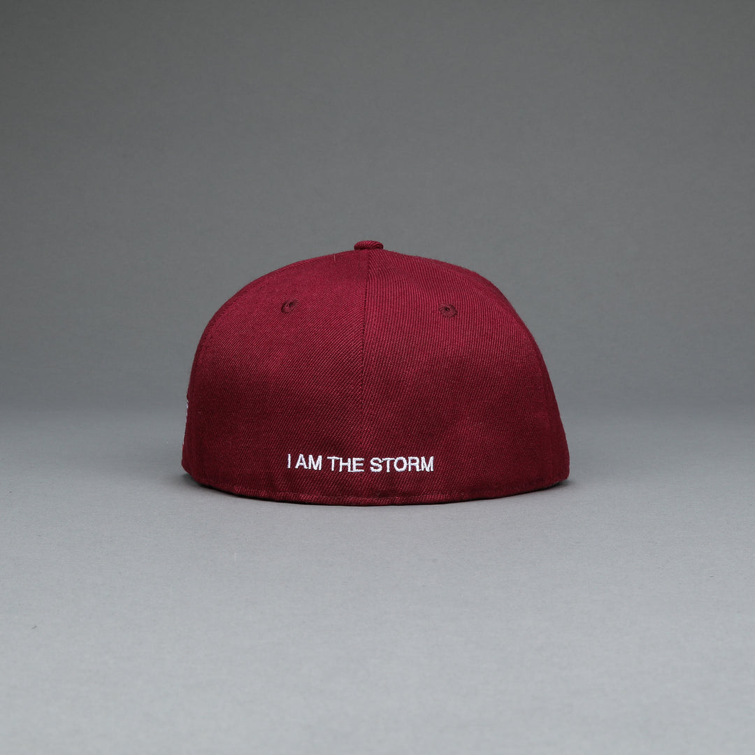 I Am The Storm "W" Fitted Hat in Red Fog