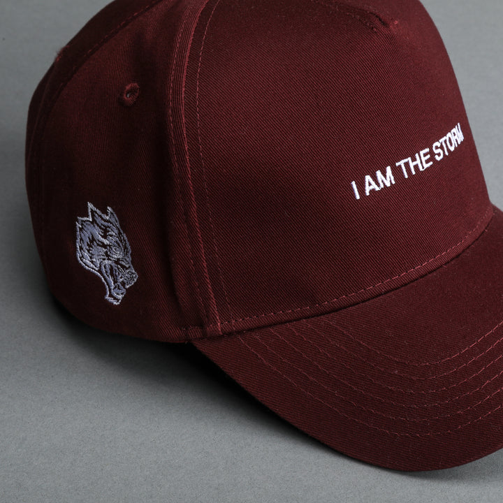 I Am The Storm 5 Panel Hat in Red Fog