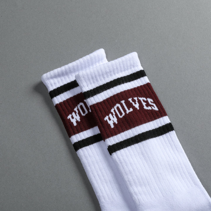 Loyalty Classic Socks in White/Black/Maroon