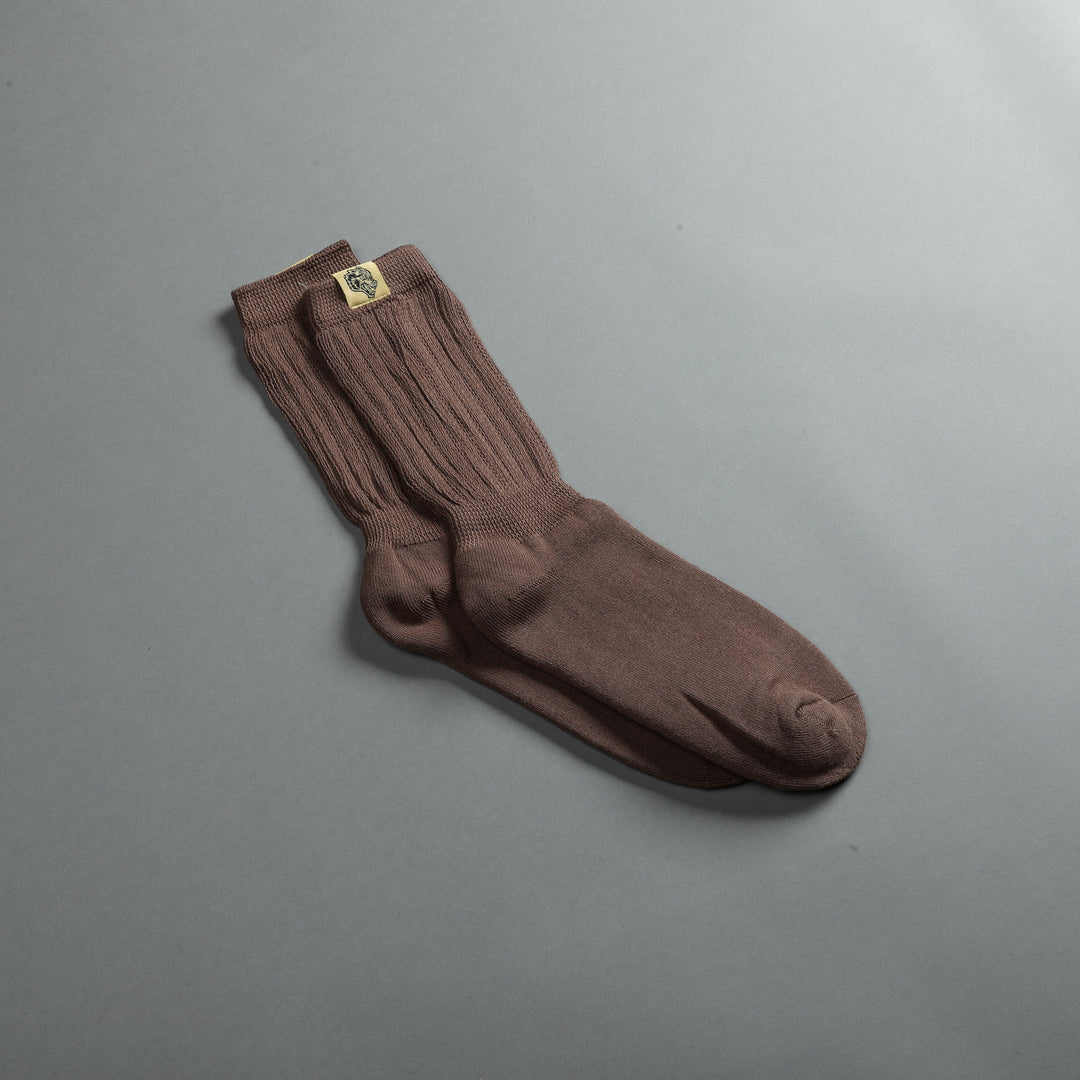 Wolf Patch Comfy Socks in Mojave Brown