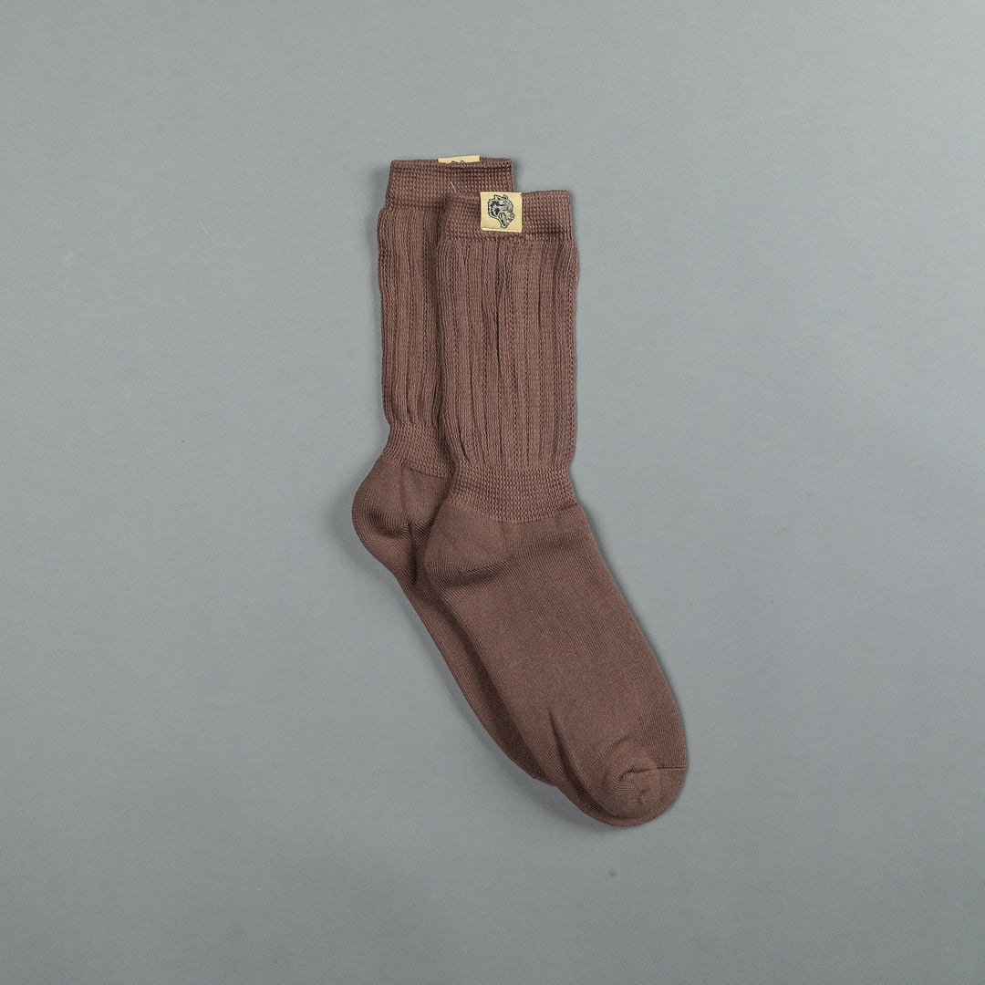 Wolf Patch Comfy Socks in Mojave Brown