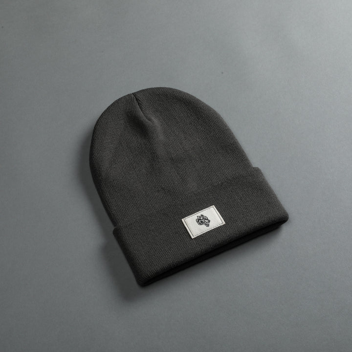 Wolf Patch Hard Work Beanie in Wolf Gray