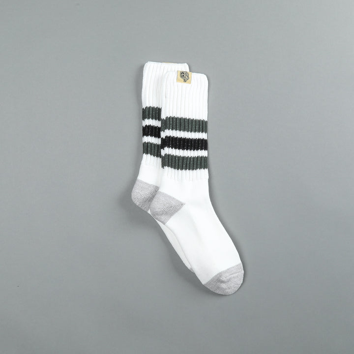 Wolf Patch Boot Socks in Cream/Norse Green