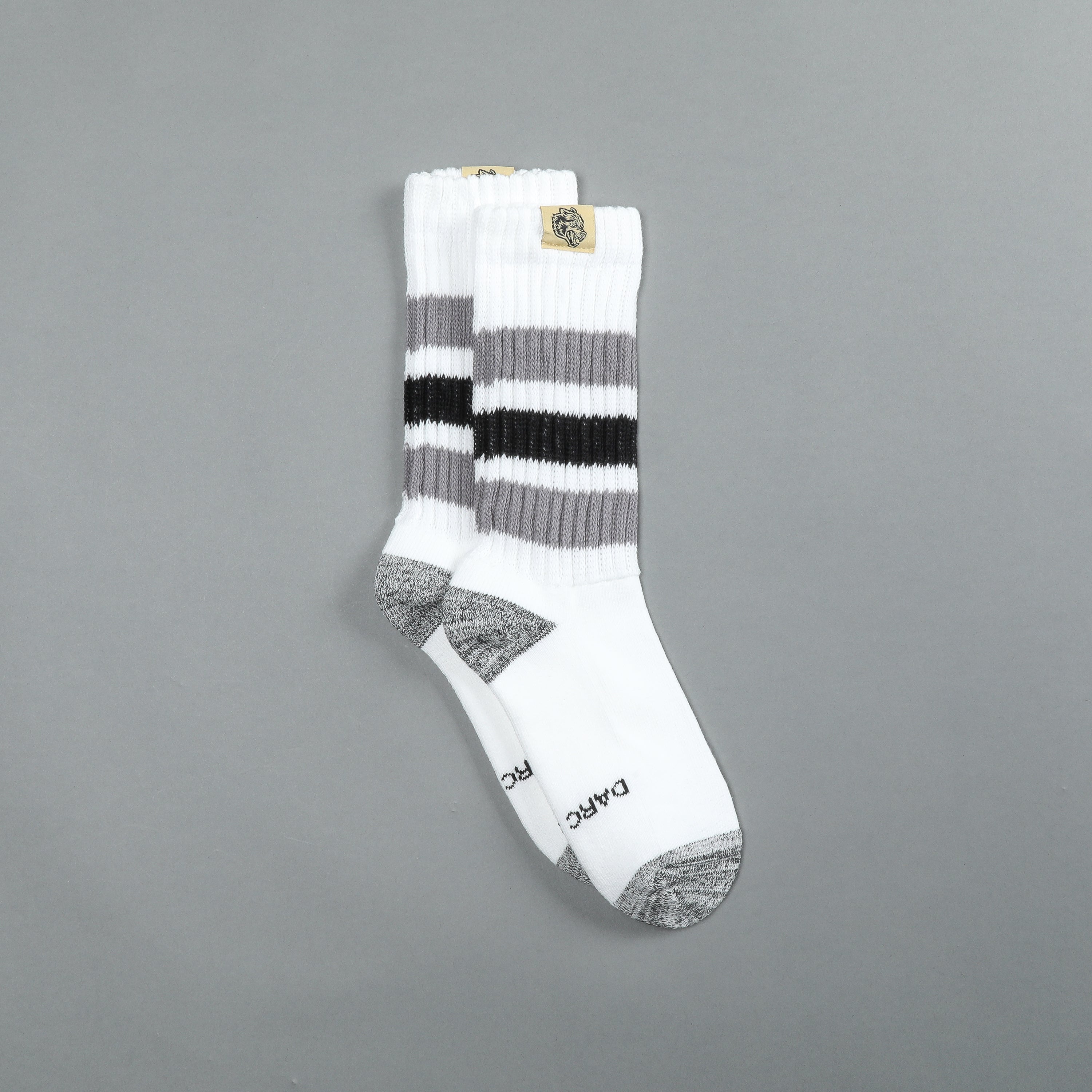 Wolf Patch Gym Class Socks in Cream/Norse Purple/Black