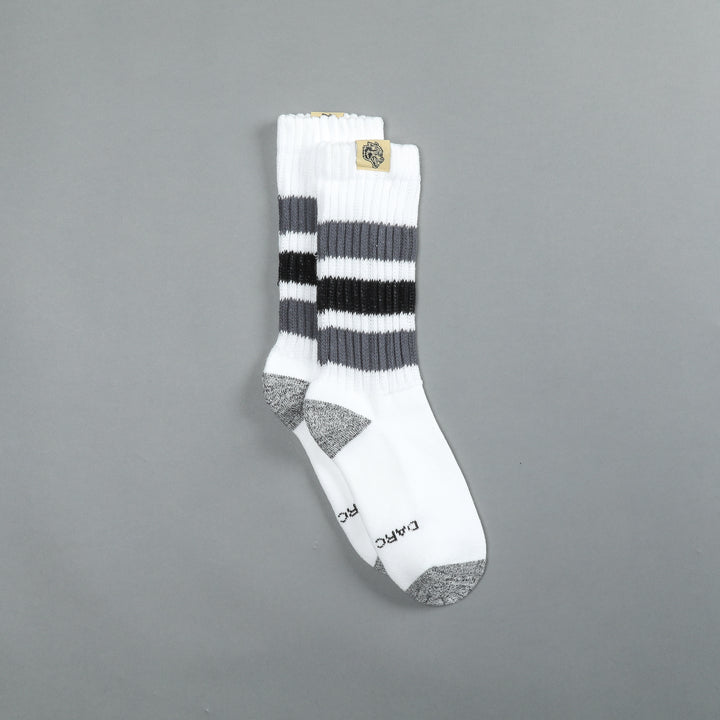 Wolf Patch Gym Class Socks in Cream/Norse Blue/Black