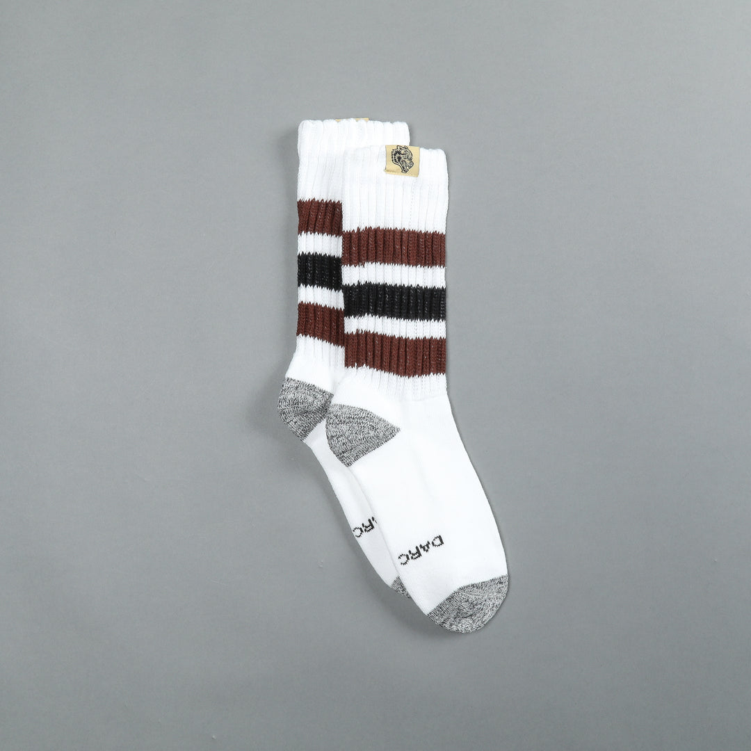 Wolf Patch Gym Class Socks in Cream/Norse Brown/Black