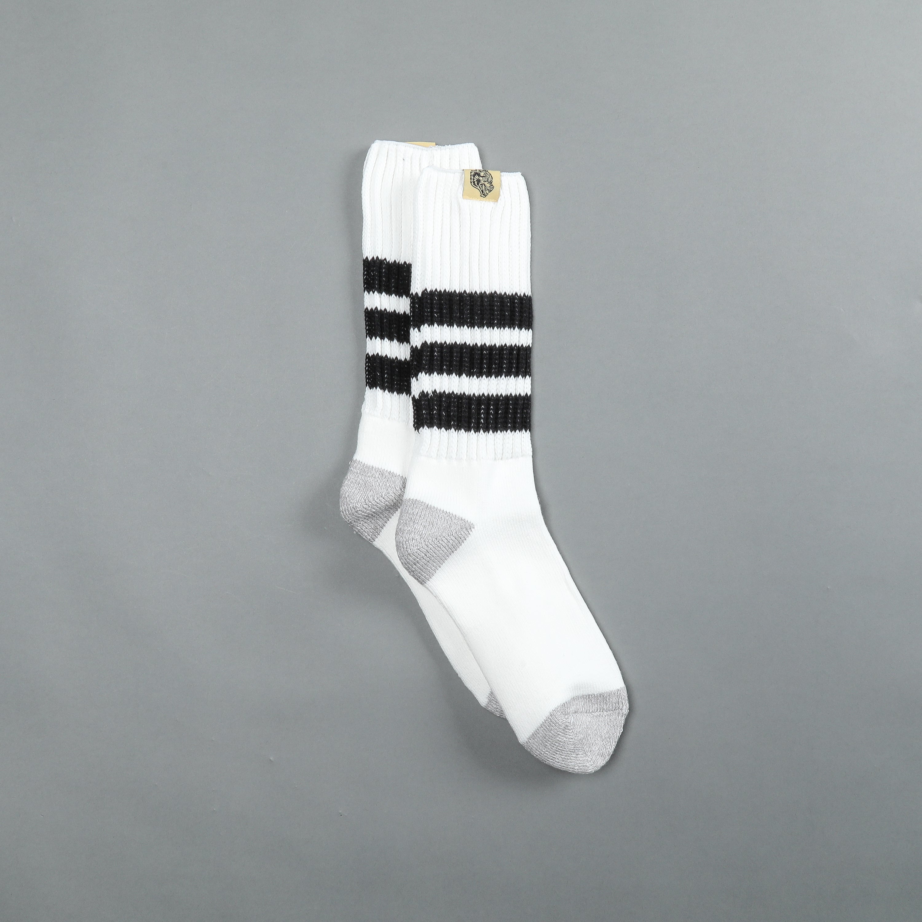 Wolf Patch Boot Socks in Cream/Black