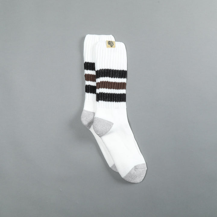 Wolf Patch Boot Socks in Cream/Black/Norse Brown
