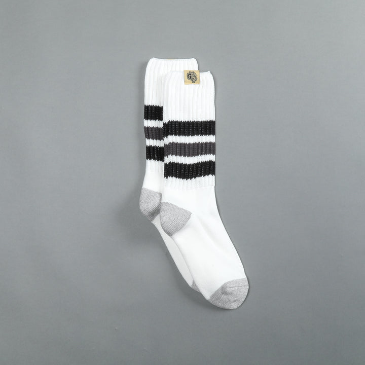 Wolf Patch Boot Socks in Cream/Black/Norse Blue