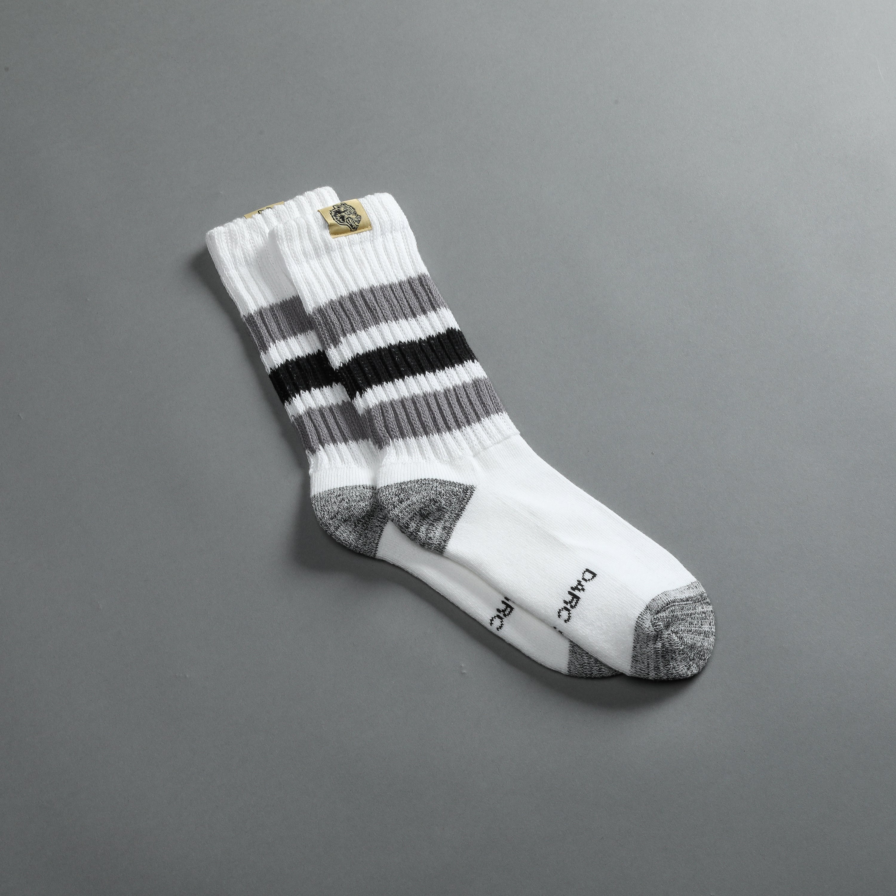 Wolf Patch Gym Class Socks in Cream/Norse Purple/Black