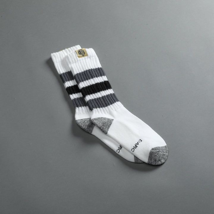 Wolf Patch Gym Class Socks in Cream/Norse Blue/Black
