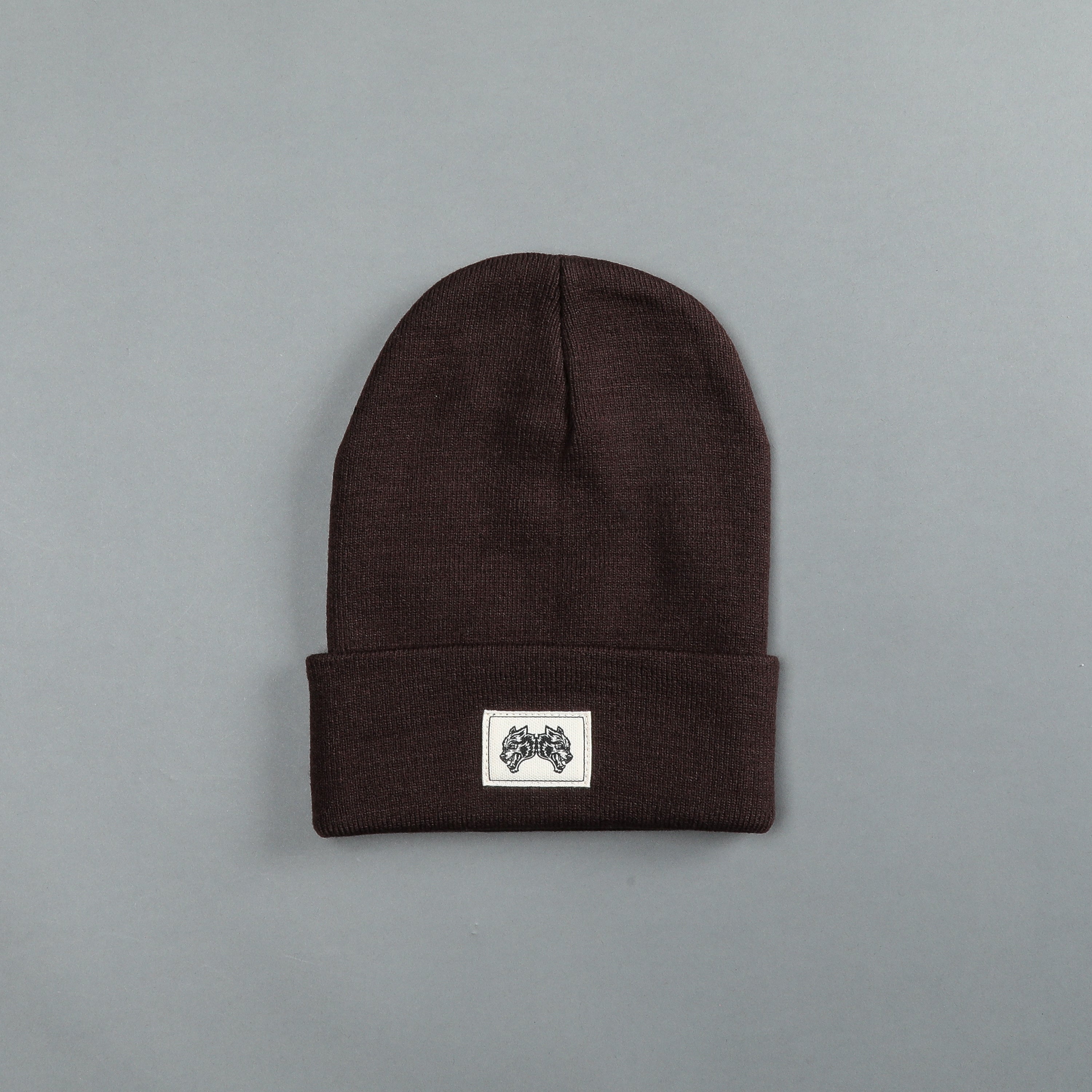 IYKYK Work Hard Patch Beanie in Norse Brown