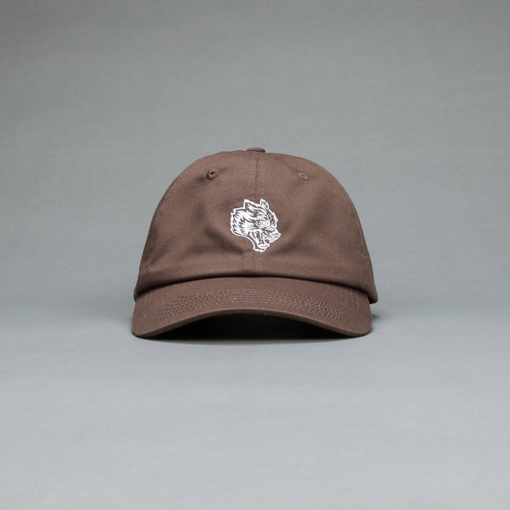 Wolf Head Dad Hat in Norse Brown