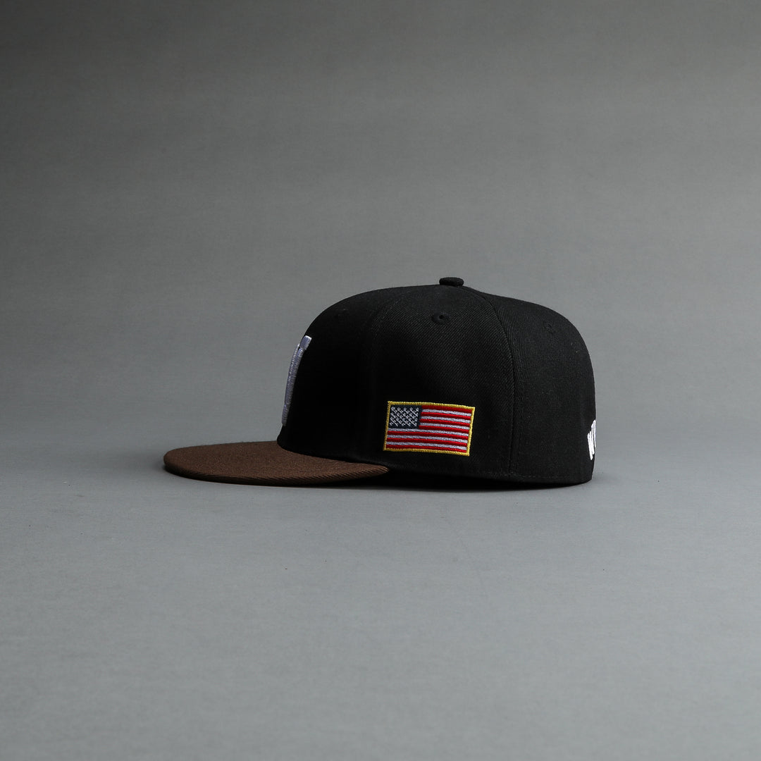 "W" Loyalty Fitted Hat in Black/Norse Brown