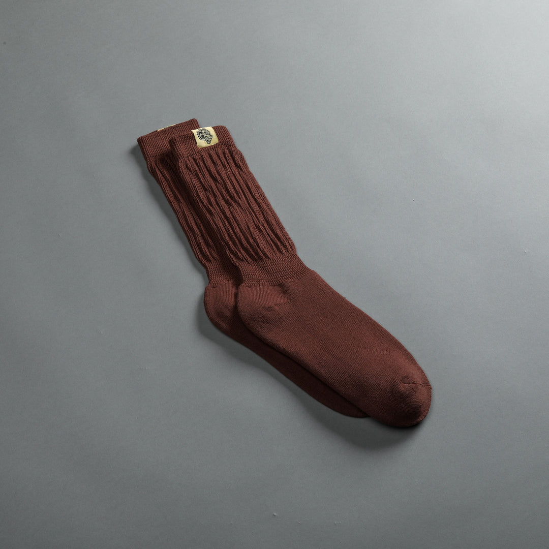 Wolf Patch Comfy Socks in Norse Brown