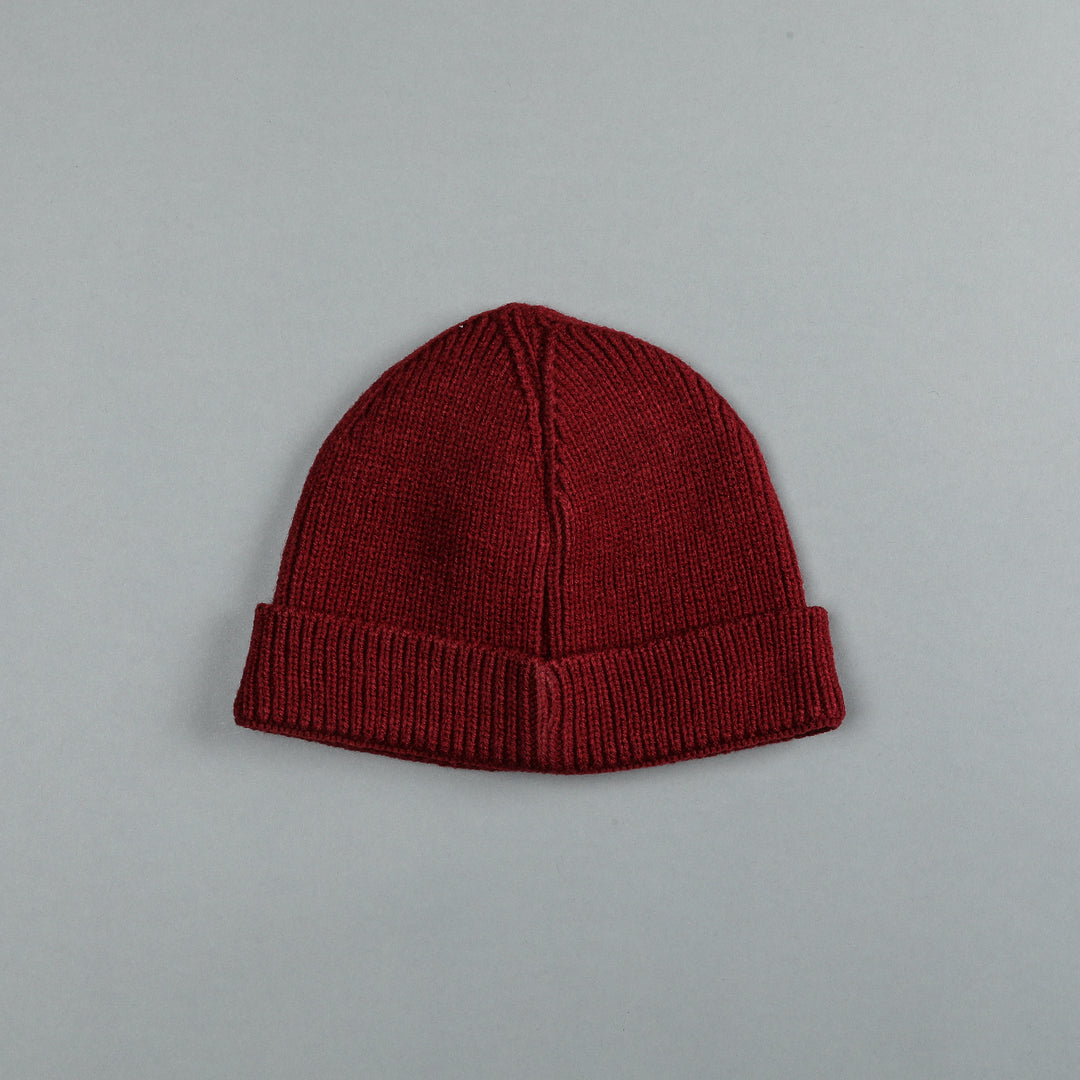 Wolf Patch Beanie in Maroon