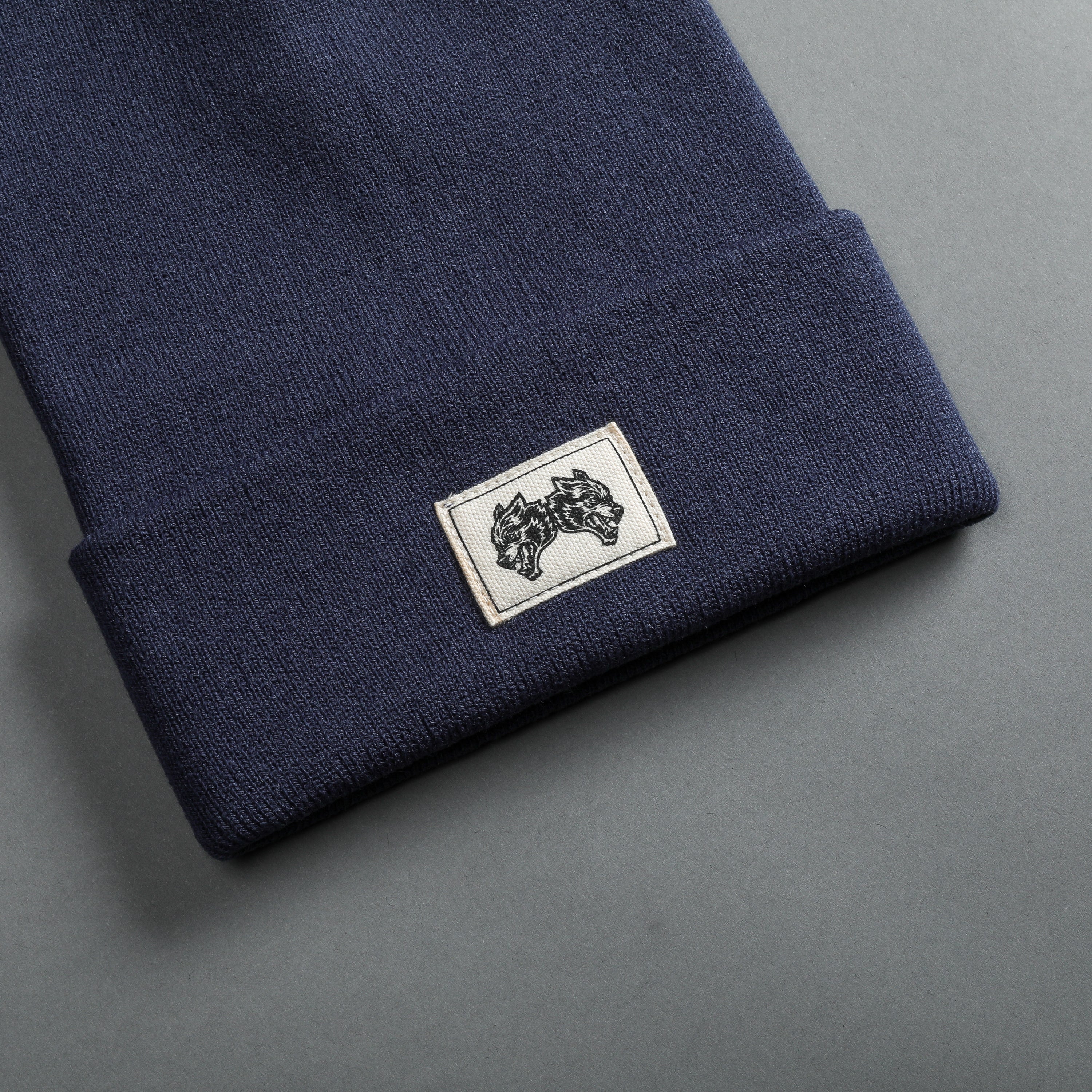 IYKYK Work Hard Patch Beanie in Norse Blue