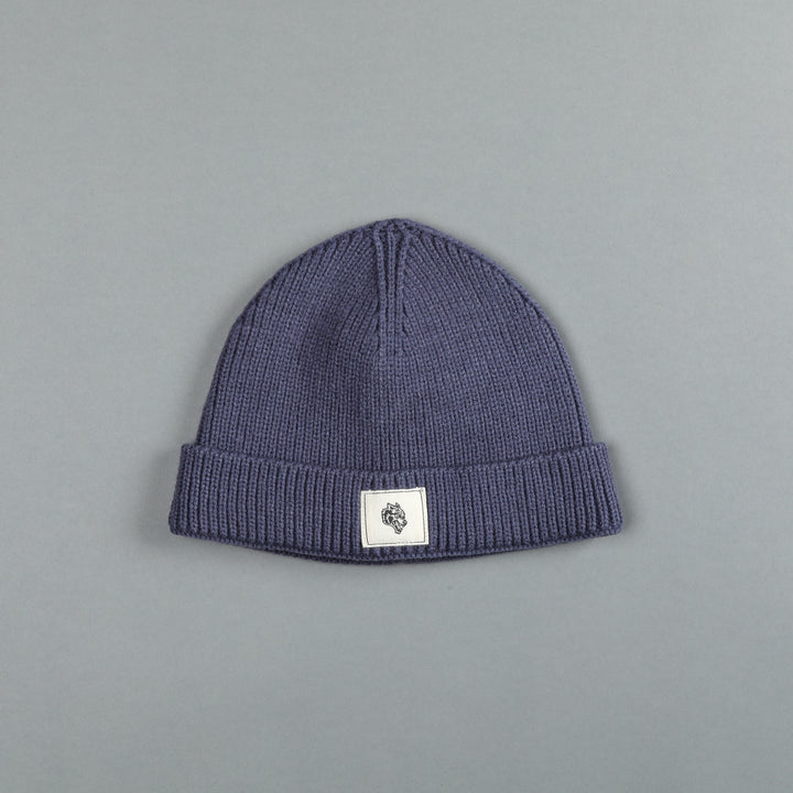 Wolf Patch Beanie in Norse Blue