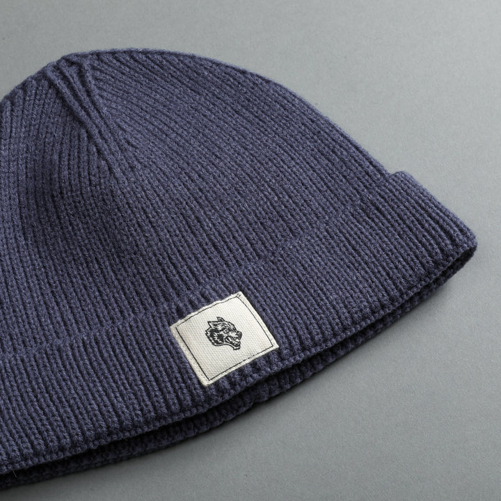 Wolf Patch Beanie in Norse Blue