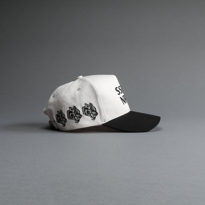 With Valor 5 Panel Hat in Cream/Black