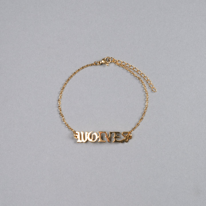 Wolves Cable Chain Bracelet in Old Gold