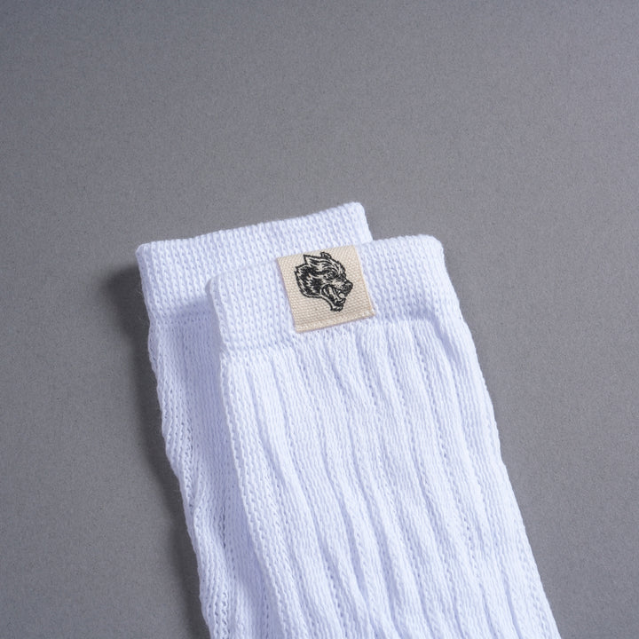 Wolf Patch V2 Comfy Socks in White