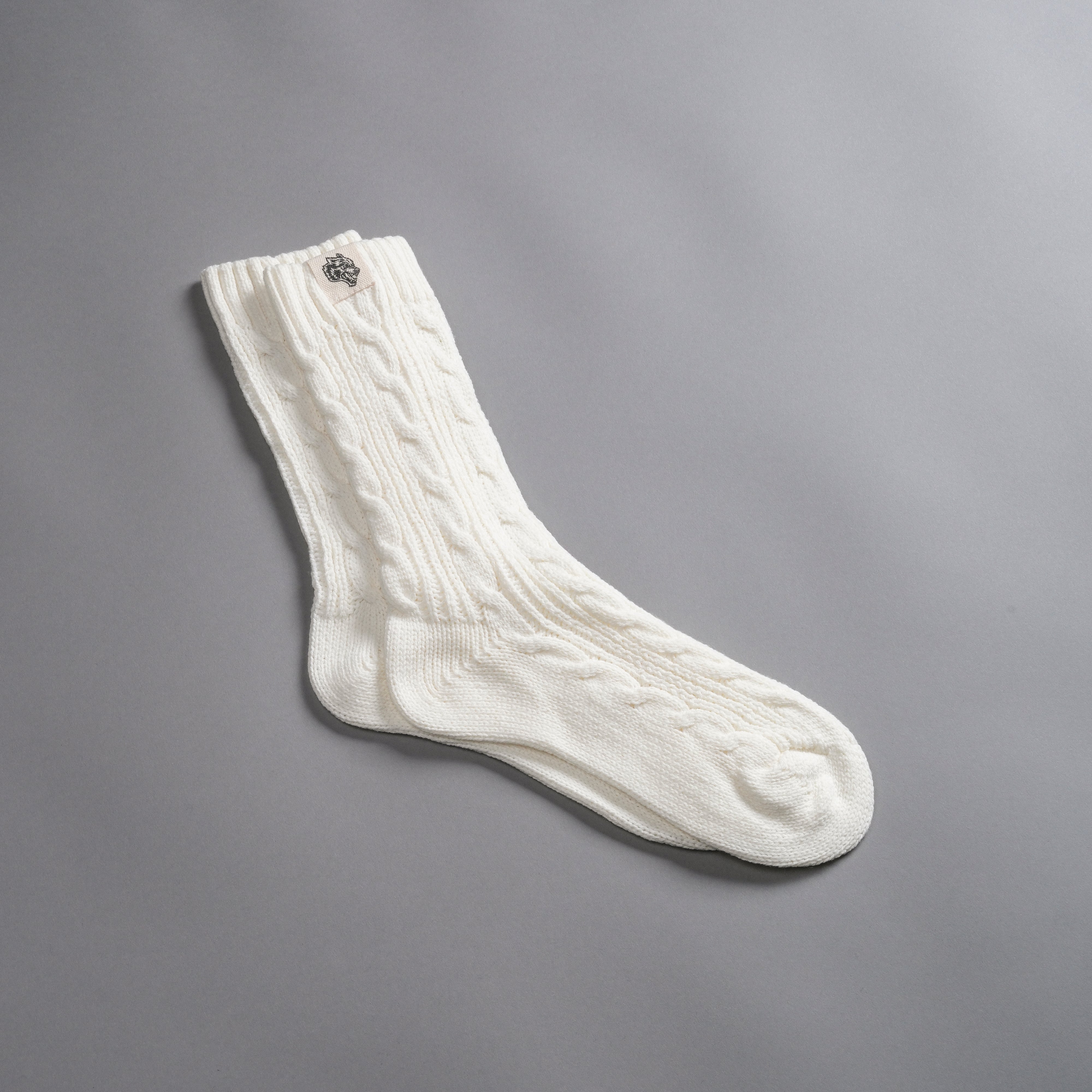 Wolf Patch Evey Socks in Cream