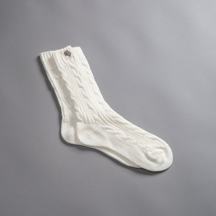 Wolf Patch Evey Socks in Cream