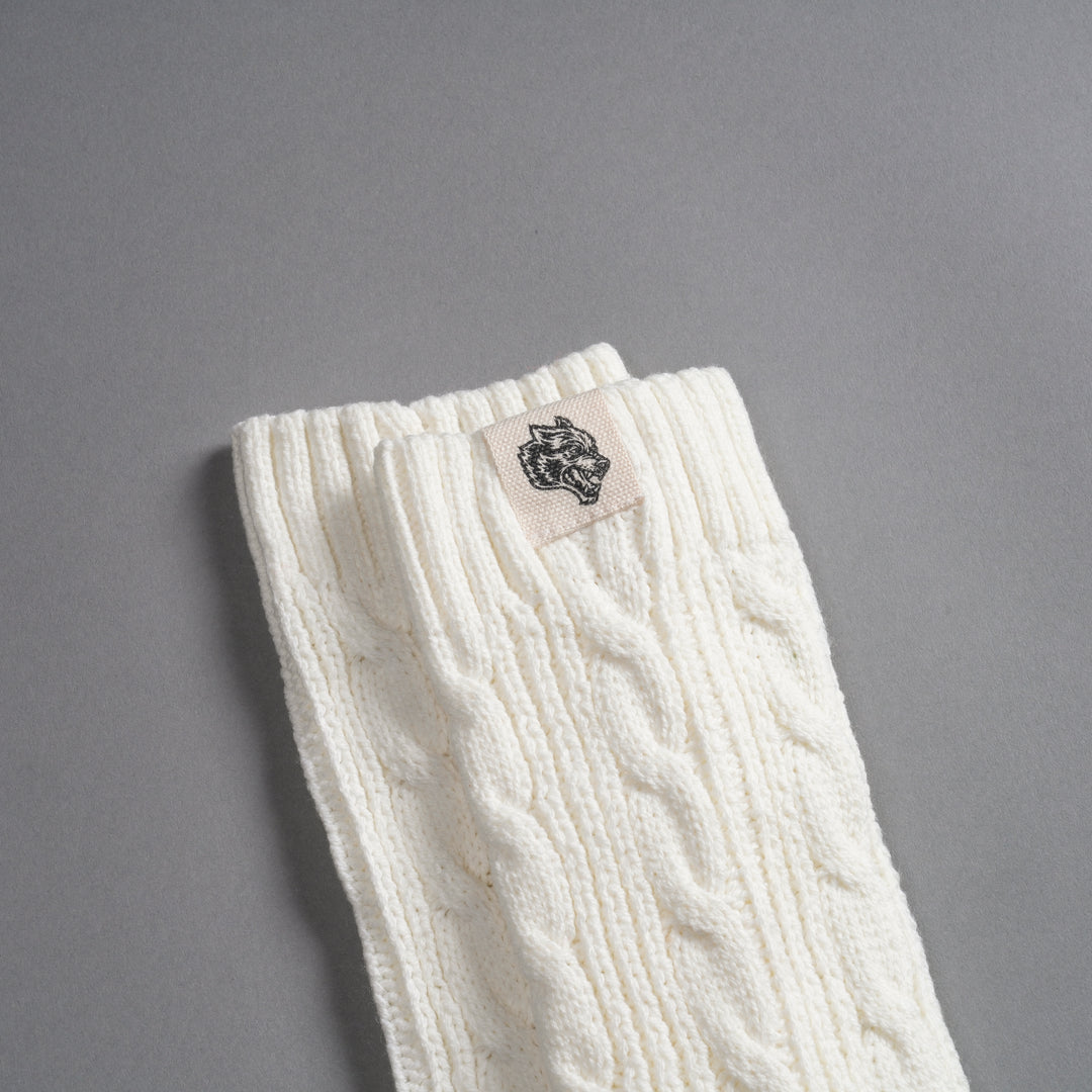 Wolf Patch Evey Socks in Cream