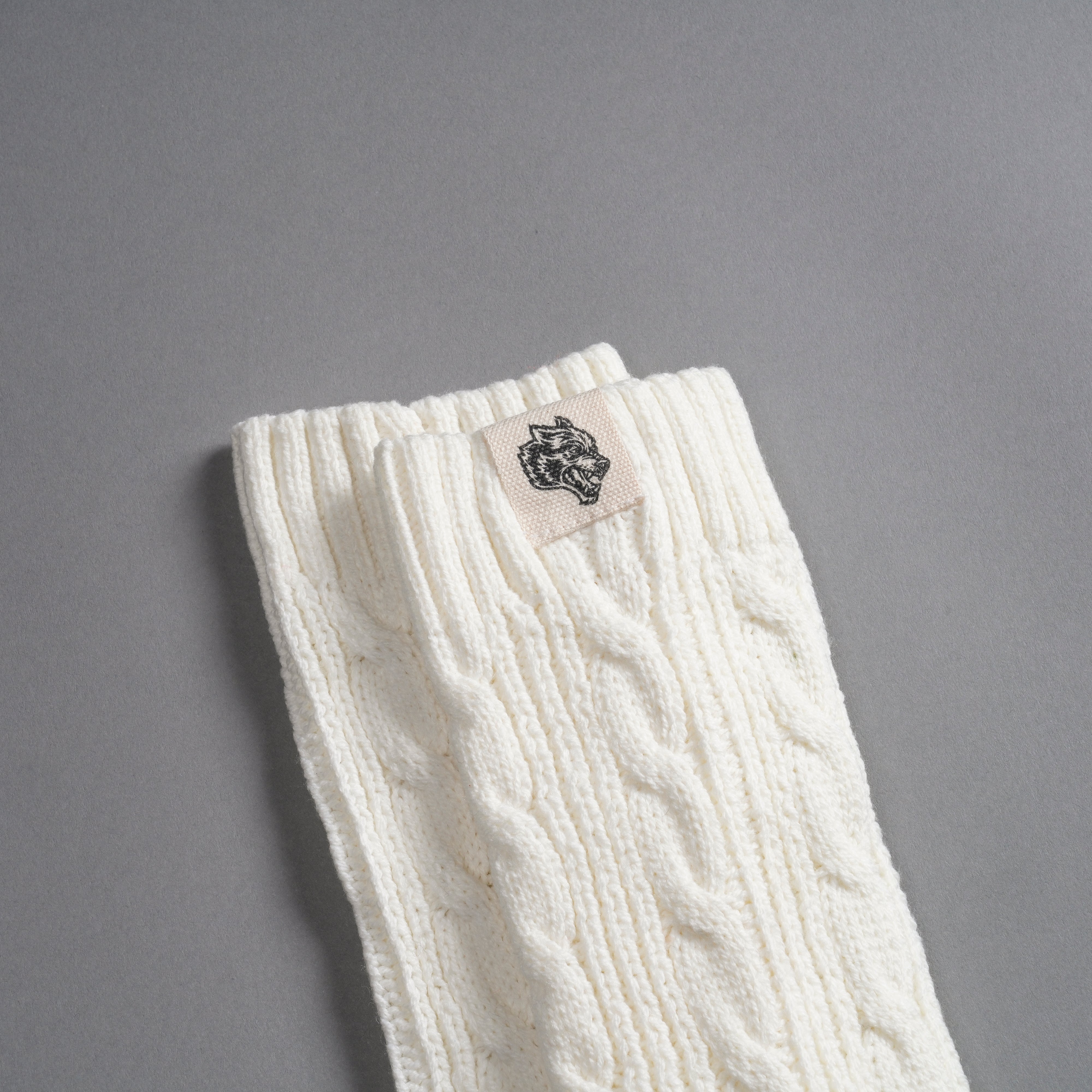 Wolf Patch Evey Socks in Cream