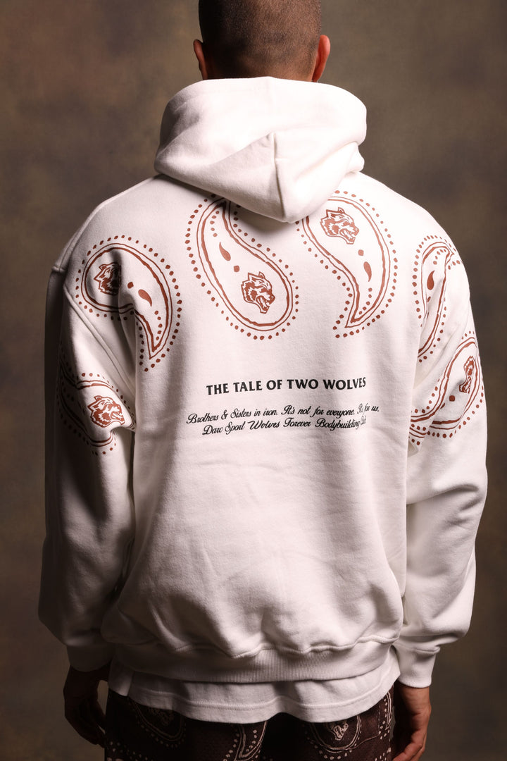 Southwest Paisley "Vintage Pierce" Hoodie in Cream