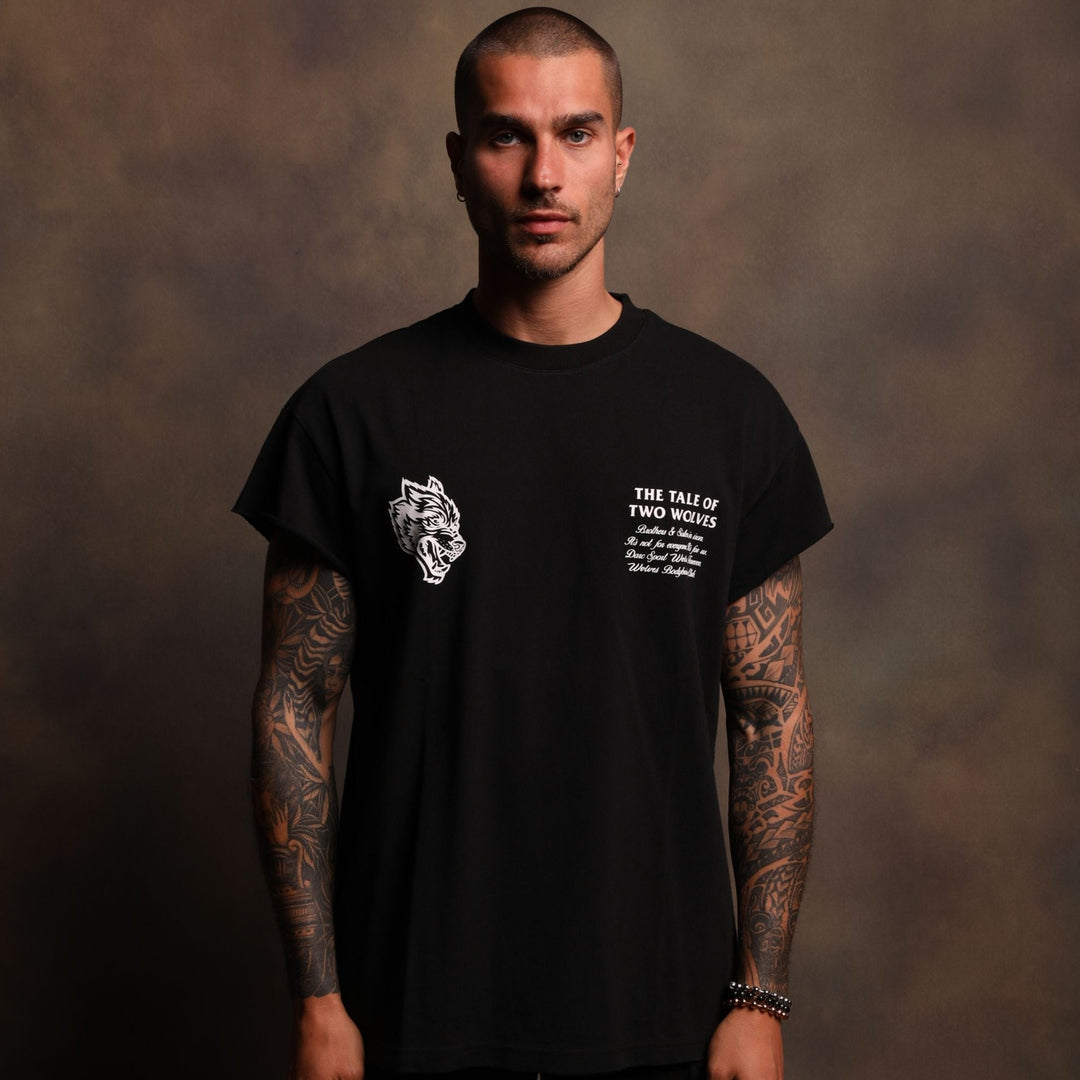 Southwest Paisley "Premium Vintage" (Cap Sleeve) Tee in Black