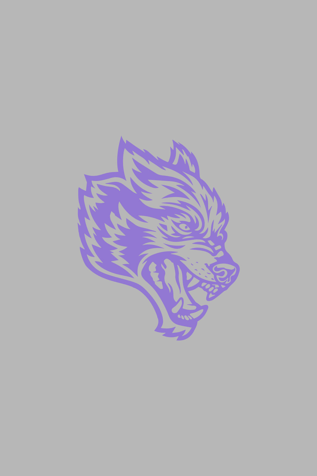 Wolf Head Large Vinyl Decal in Purple