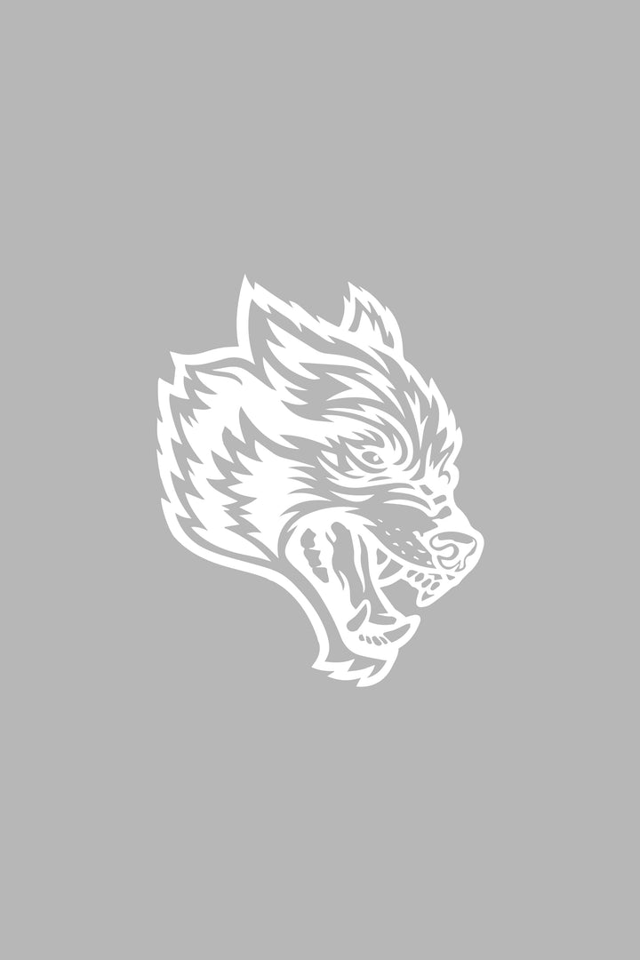 Wolf Head Large Vinyl Decal in White