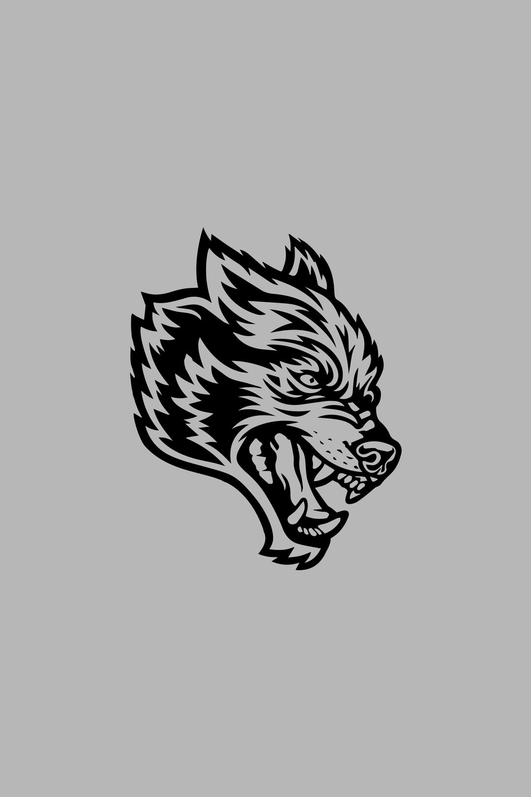 Wolf Head Large Vinyl Decal in Black