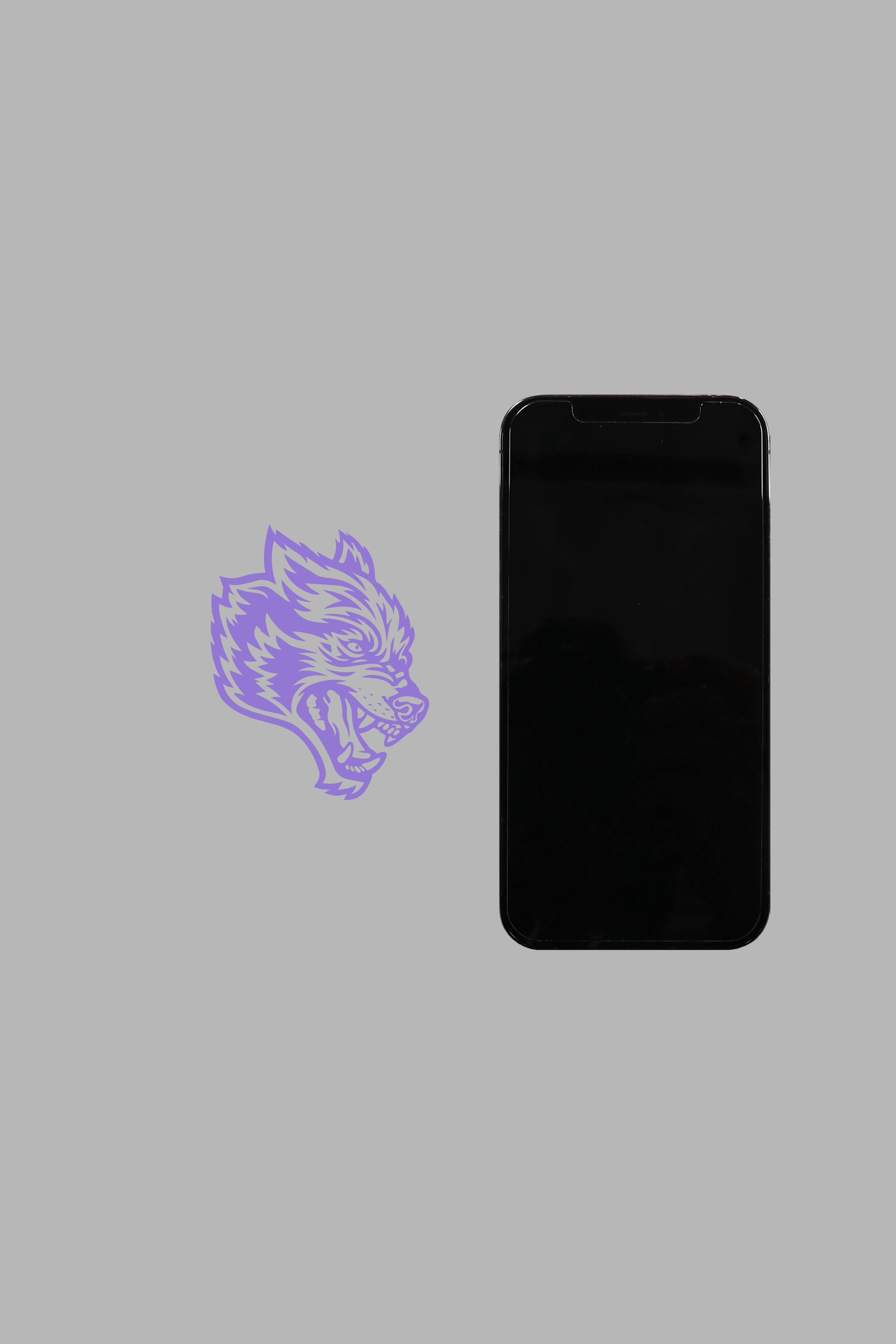 Wolf Head Small Vinyl Decal in Purple