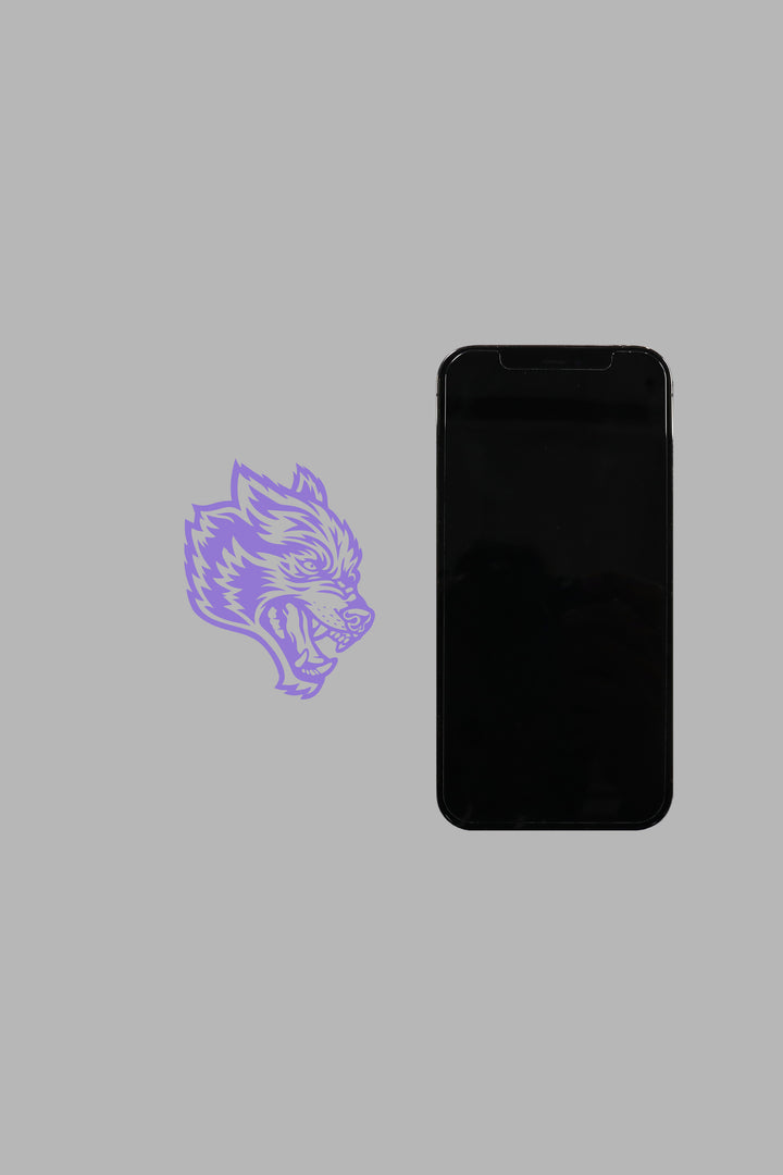 Wolf Head Small Vinyl Decal in Purple