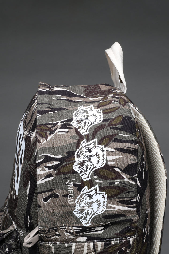 Wolves Everyday Backpack in Darc Coffee Norse Camo