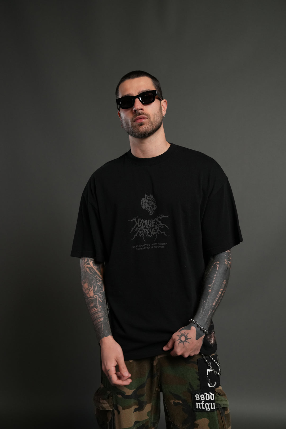 Darc Ken "Side By Side" Series Premium Oversized Tee in Black