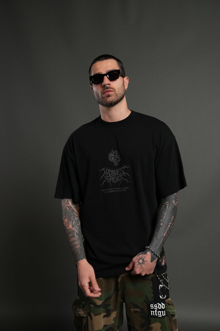 Darc Ken "Side By Side" Series Premium Oversized Tee in Black