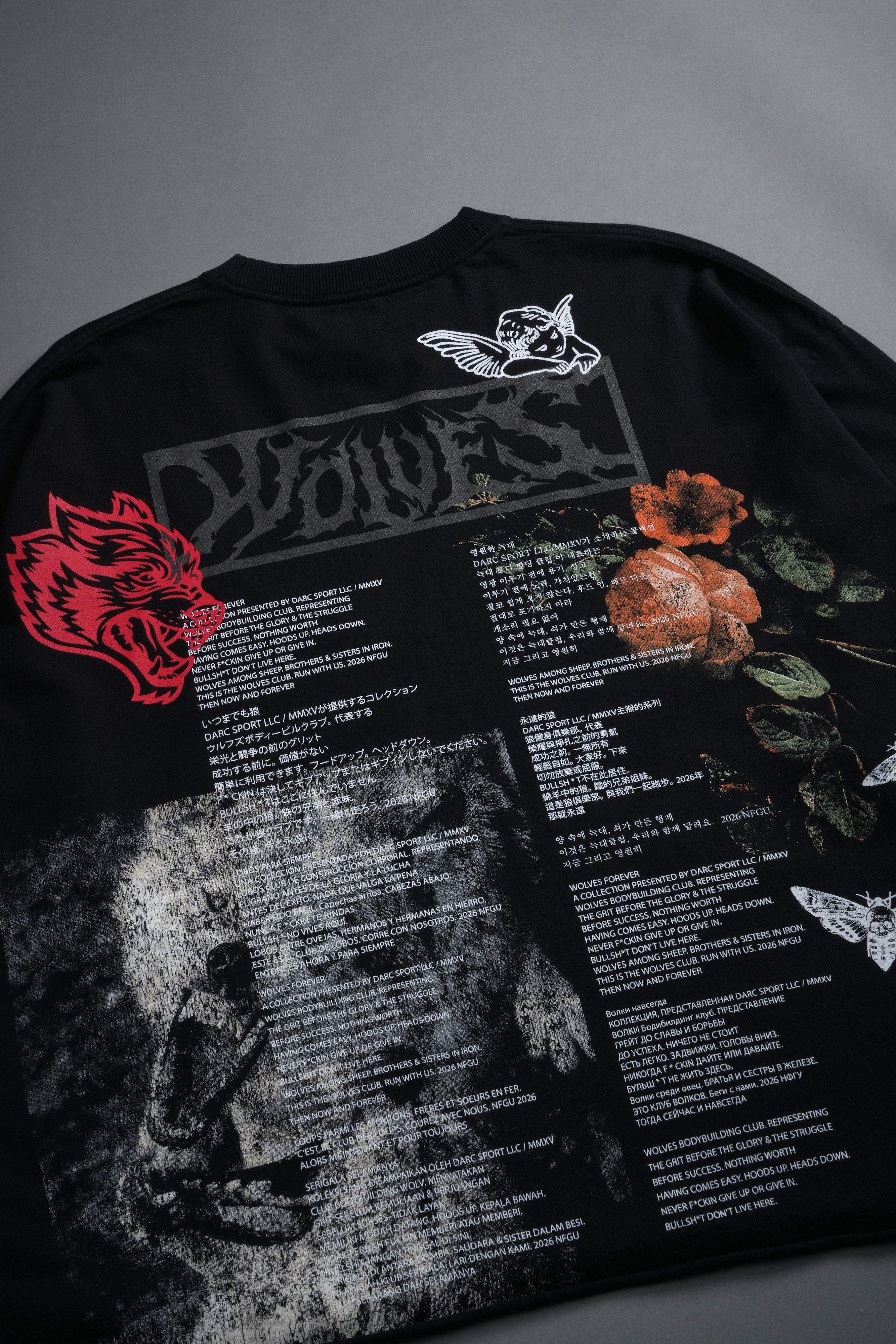 Wolves Valor Grunge Mid Length Raw Hem Ls Tee in Black – DarcSport