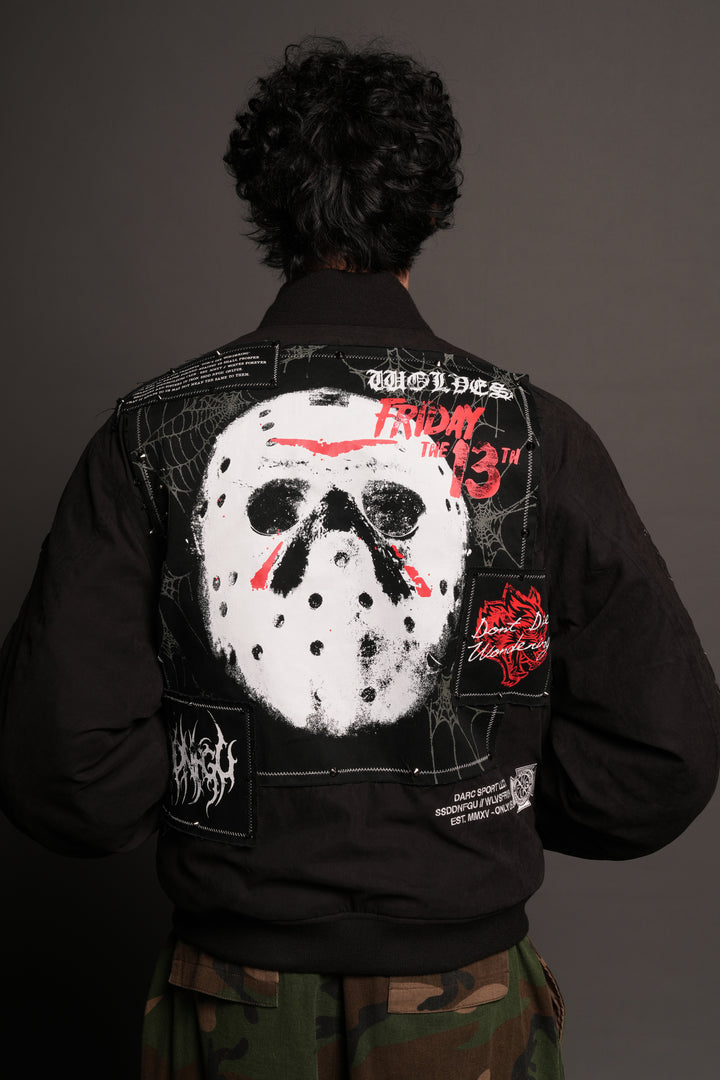 Jason Frvr Cloud Quilted Reversible Bomber Jacket In Black/Oxblood