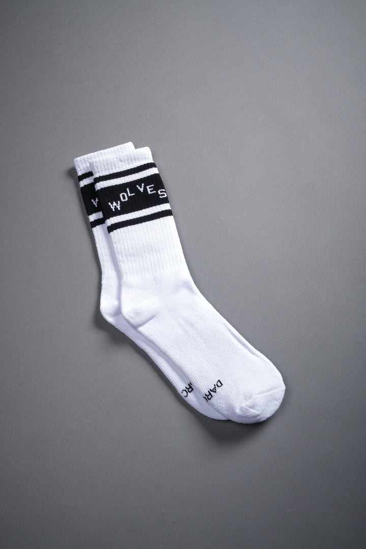 Pyramid Classic Socks in White/Black/Black