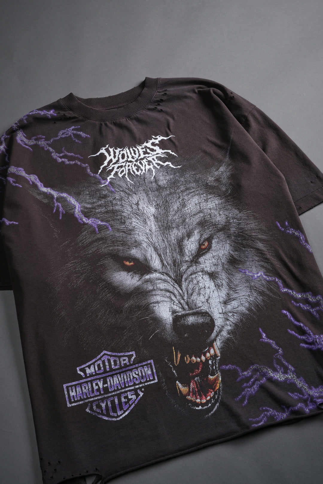 We Were Never the Same Distressed Grunge Tee in Darc Brown Drift Wash