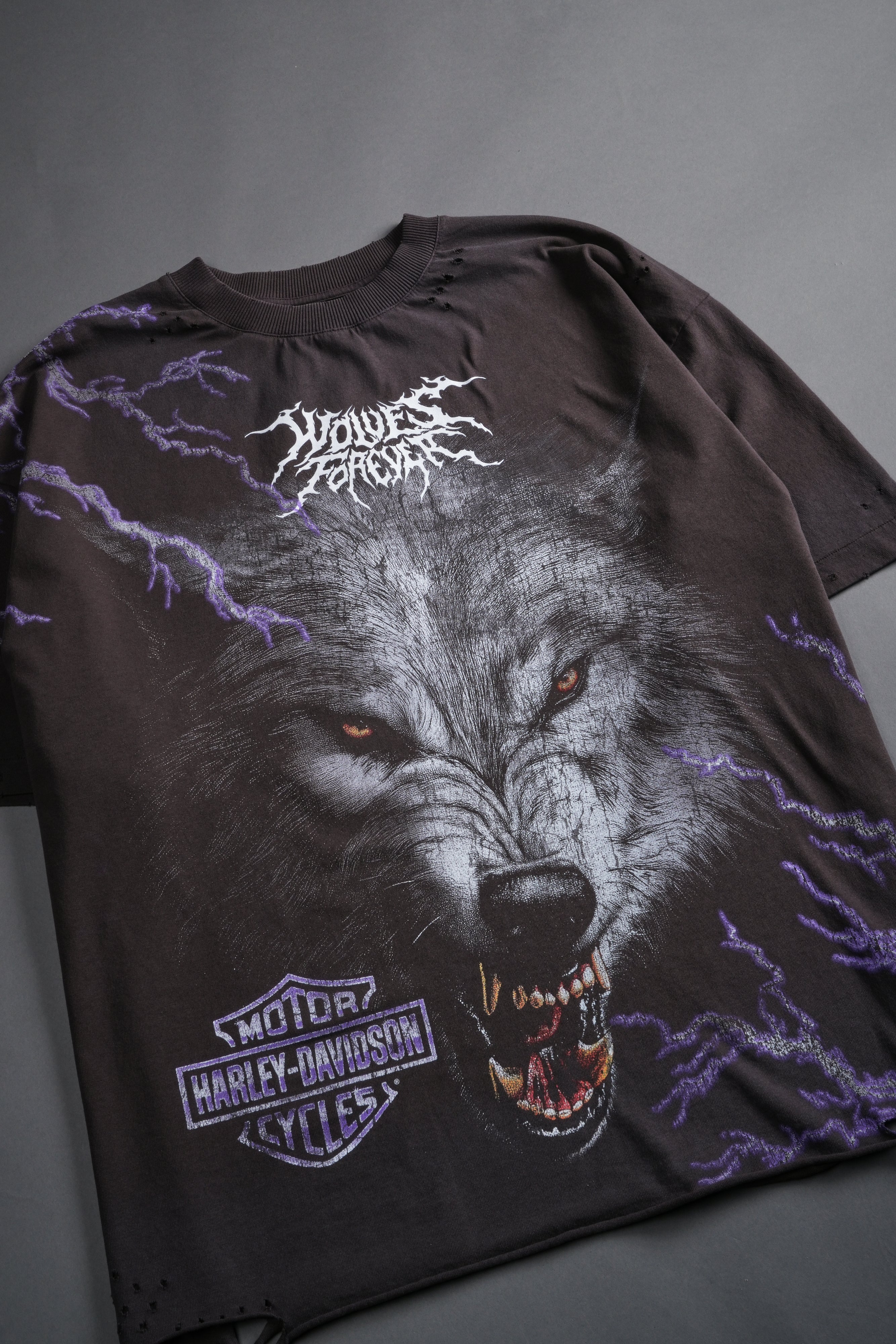 We Were Never the Same Distressed Grunge Tee in Darc Brown Drift Wash