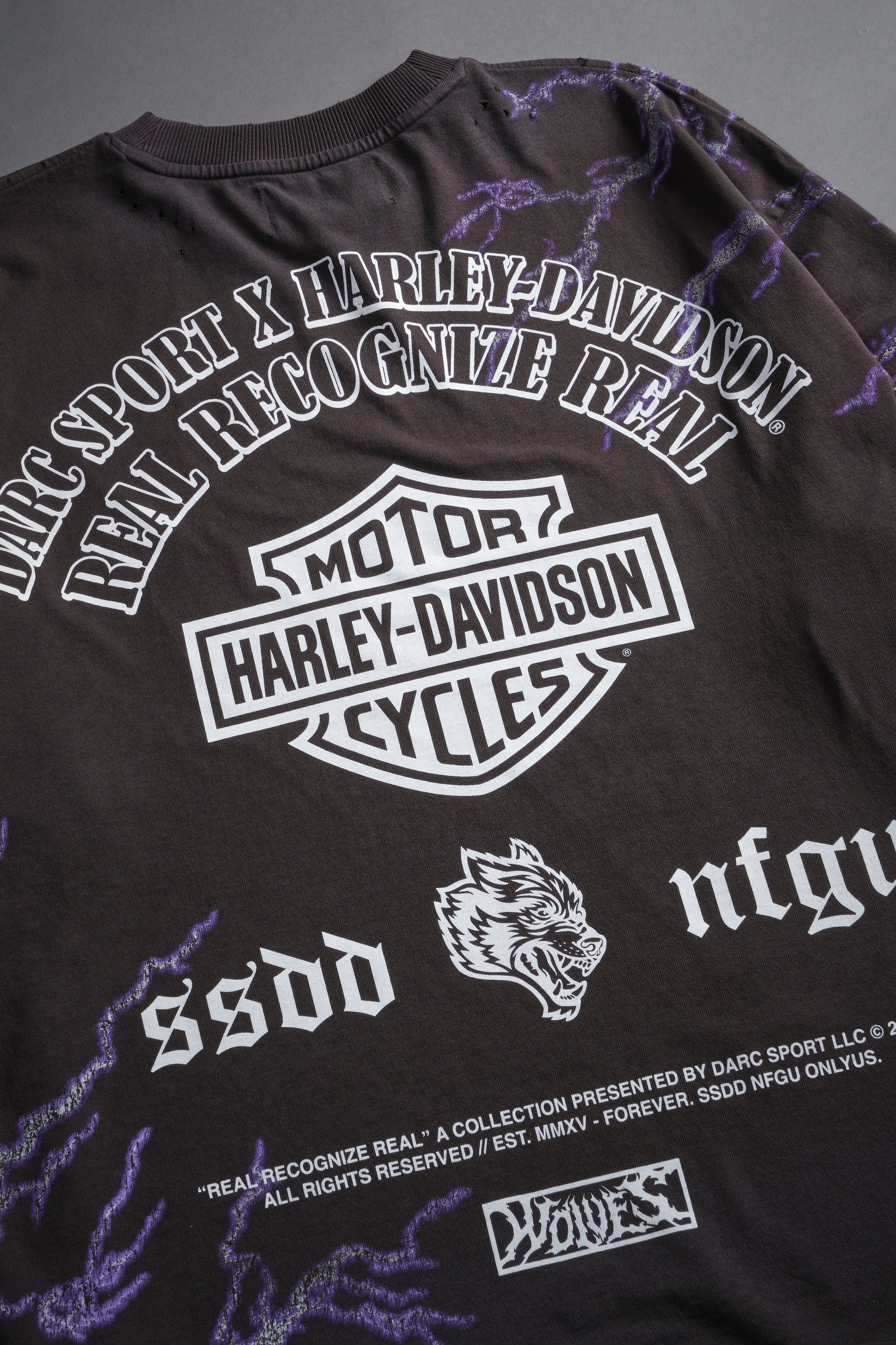 We Were Never the Same Distressed Grunge Tee in Darc Brown Drift Wash