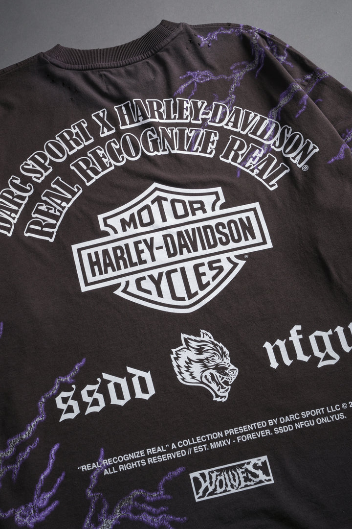 We Were Never the Same Distressed Grunge Tee in Darc Brown Drift Wash