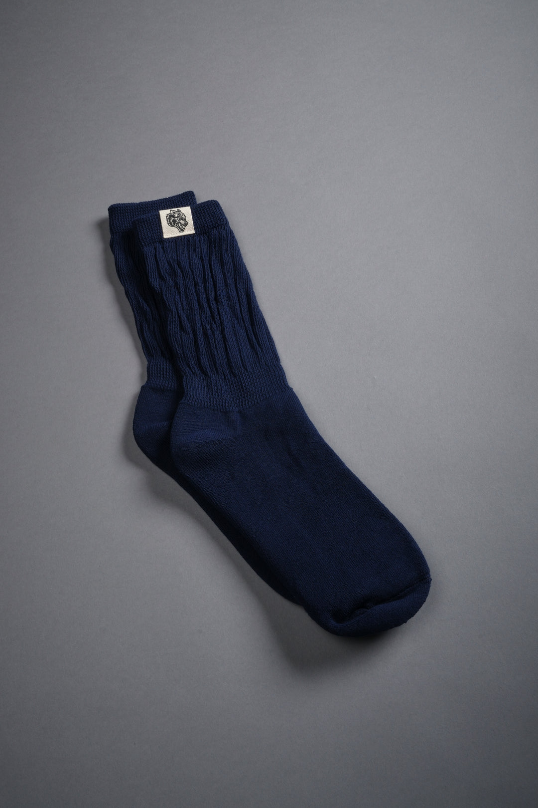 Wolf Patch V2 Comfy Socks in Darc Blue