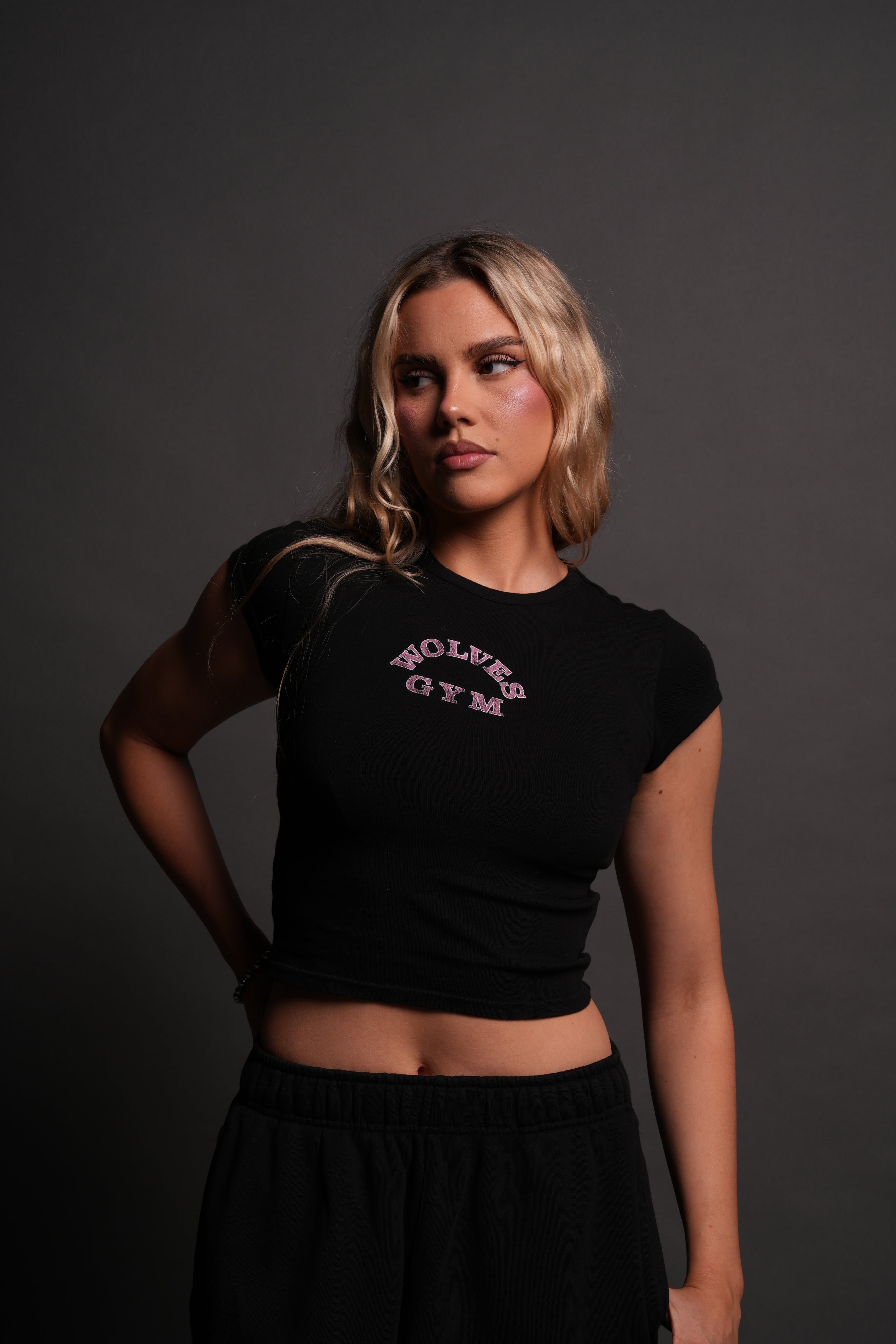 Wolves Gym V2 "Baby" Tee in Black